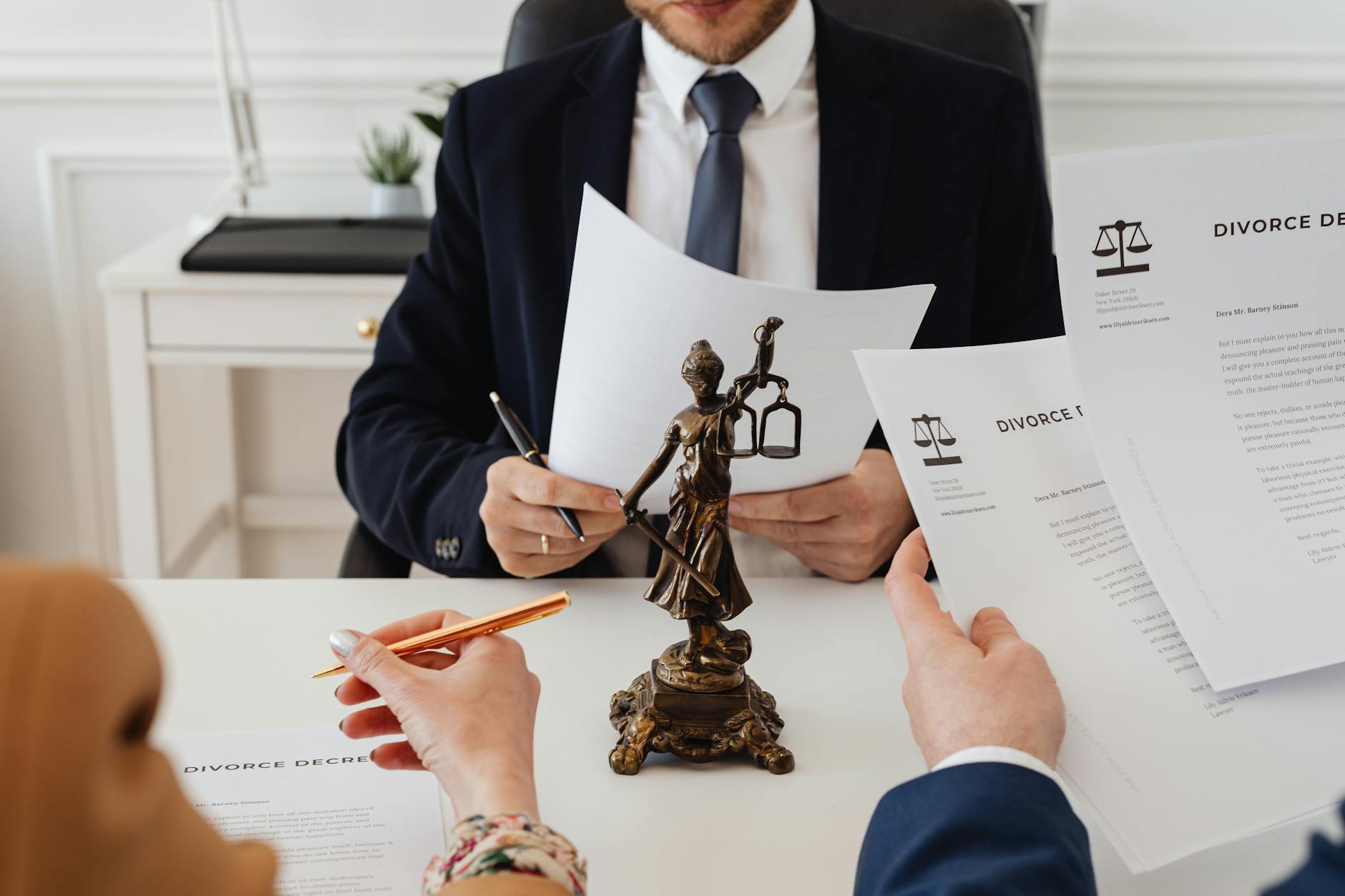 Legal professionals reviewing immigration petition documents